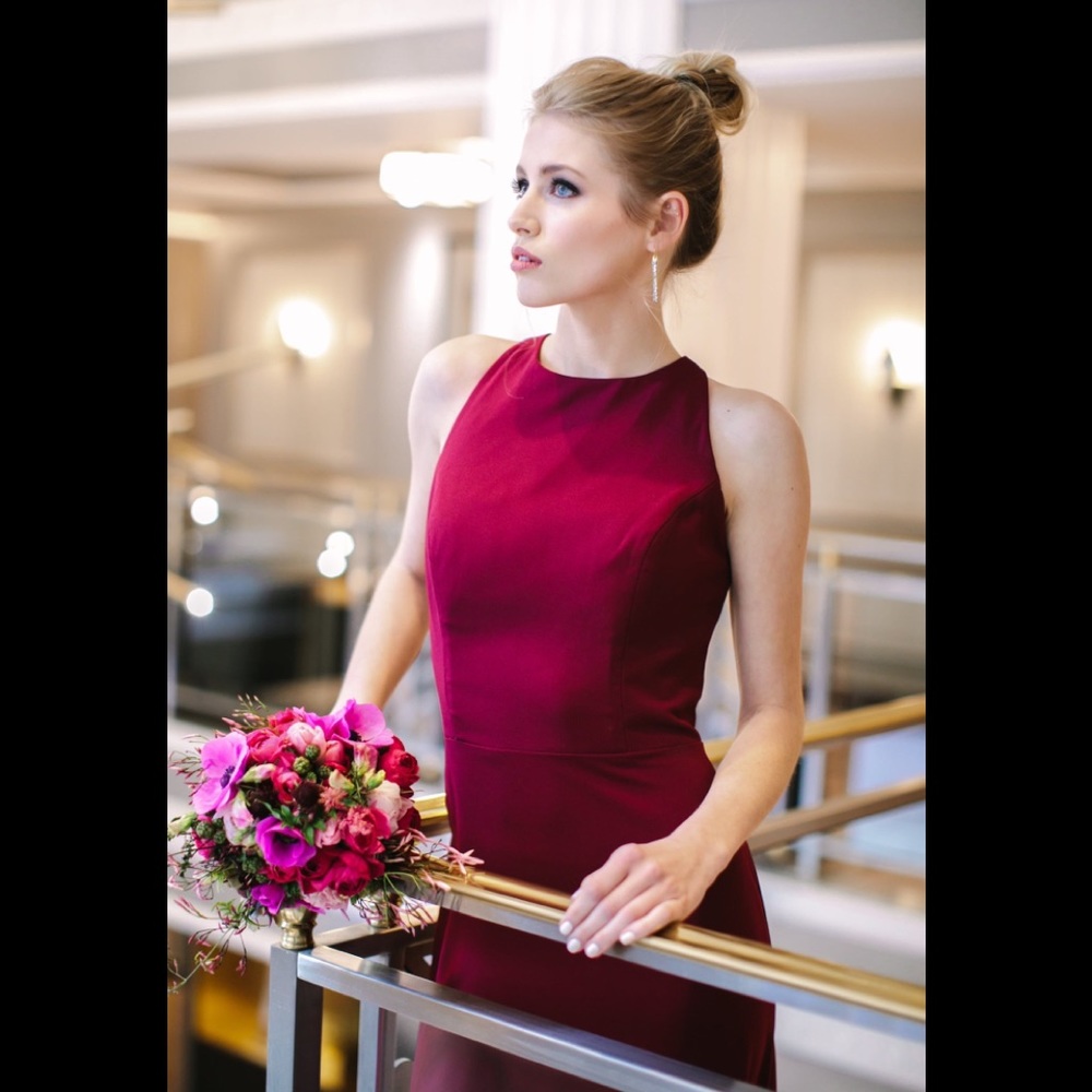 Hayley Paige Style # 5816. Burgundy. Sz.10.